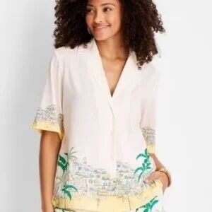 Future Collective Shirt Resort Print Summer Button Down Size Small